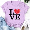 thumbnail image 2 of CEHVOM T-shirt à Manches Courtes pour Femmes Imprimé Saint-Valentin Col Rond, 2 of 4