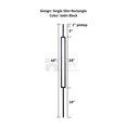 thumbnail image 3 of Home Stairway 44 Po x 0.5 Po Satin Noir Moderne Simple Mince Rectangle Fer Forgé Creux Balustre, 10 Pcs, 3 of 5