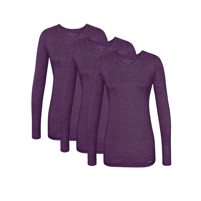 Sivvan Lot de 3 T-Shirts à Manches Longues Confort pour Femmes / T-Shirt sous-Blouse