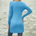 thumbnail image 3 of SROBPTY Longues Chemises à Manches pour Femmes, Mode Féminine Manches Longues Col Rond Taille Cintrée Bleu, TG, 3 of 4