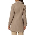 thumbnail image 3 of INSPIRE CHIC Manteaux pour Femmes Col Peter Pan Boutonnage Simple devant à Boutons Manteaux d'Hiver S Brun Clair, 3 of 6