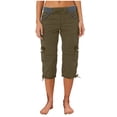 thumbnail image 4 of Cameland Pantalon Cargo de Randonnée pour Femmes en Coton, Taille Élastique, Pantacourt d'Extérieur à Bas Resserré, Pantalon de Sport avec Poches, 4 of 4