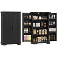 thumbnail image 1 of HOMCOM Armoire de Garde-Manger de Cuisine Armoire de Rangement avec Tablettes Ajustables Noir, 1 of 10