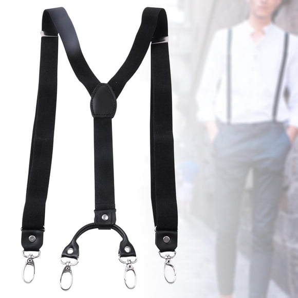 Men's Suspenders Hooks Adjustable Y Back Mens Womens Black