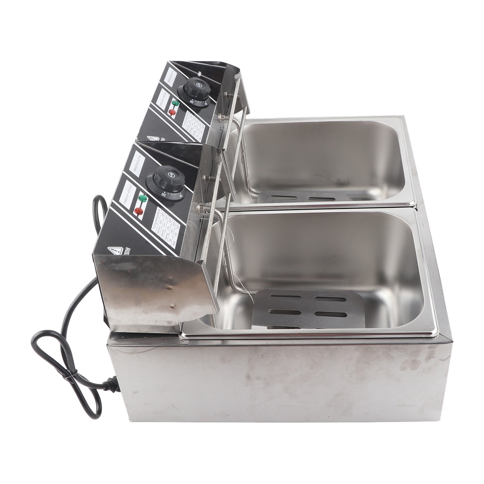 Electric Deep Fryer, 1.7KW Dual Frying Machine Stainless Steel For Restaurants