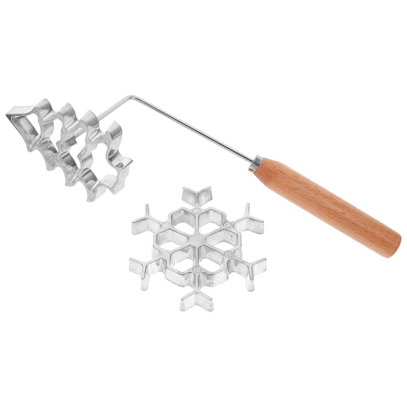 IFANLANDOR 3Pcs Aluminum Alloy Rosette Cookie Mold Set with Handle for Festive Fried Snacks Baking