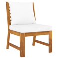 thumbnail image 1 of vidaXL Sectional Middle Sofa with Cream Cushion Solid Acacia Wood, 1 of 4