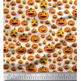 thumbnail image 1 of Soimoi Polyester Crepe Fabric Pumpkin Halloween Print Sewing Fabric Yard 52 Inch Wide, 1 of 3