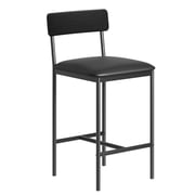 Alician Bar Stools Set of 2, Upholstered Bar Chairs with Back, 25.5 Inches Kitchen Bar Stools with Footrest
