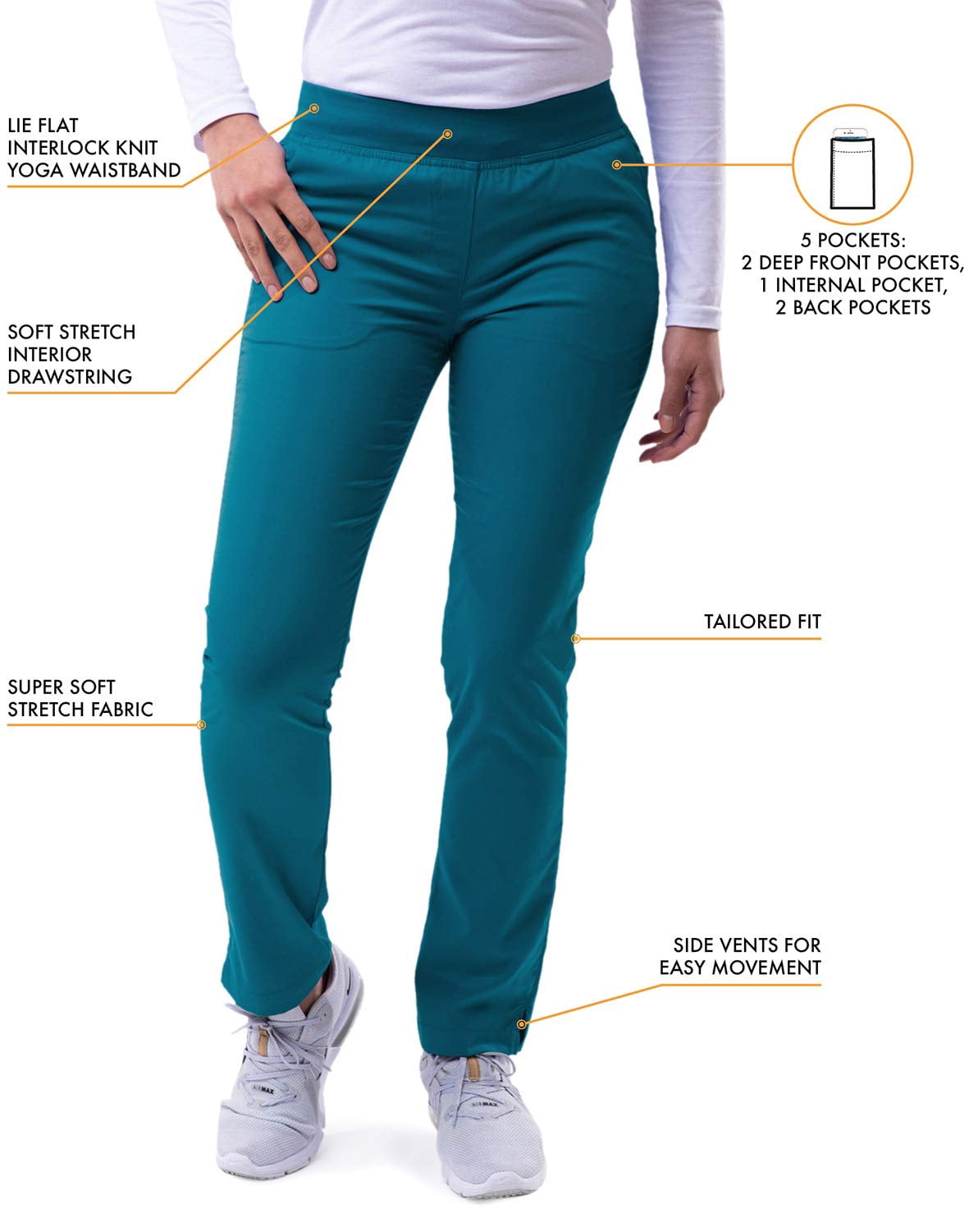 Adar Pro Sarraus pour Femmes - Pantalon de Sarrau de Yoga Ajusté