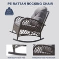thumbnail image 3 of Set of 2 Rattan Rocking Chair, Wicker Padded Rocking Chair with Soft Washable Cushion, Weatherproof PE Rattan, Patio Recliner, Weight Capacity 160KG/352lbs - Gray, 3 of 6