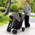 thumbnail image 2 of OLAKIDS Double Stroller, Foldable Baby Tandem Stroller with Djustable Backrest Canopy Footrest, 5-Point Harness, Storage Basket, Convertible Compact Lightweight Twin Stroller for Infants and Toddlers, 2 of 9