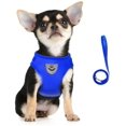 thumbnail image 1 of Dog Harness and Lead Set, Soft Mesh Padded Harness for Puppies and Cats, Reflective, Adjustable, Breathable Chest Harness for Walking, Running, Training （Blue,XS）, 1 of 7