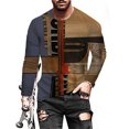 thumbnail image 3 of AMERTEER T-shirt Décontracté pour Hommes Impression Numérique 3D Col Rond Manches Longues, 3 of 6