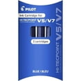 thumbnail image 2 of Pilot V7 Hi-Tecpoint Stylo à Bille Roulante - Pointe 0,7 mm - Encre Bleue - Stylo Simple + 3 Recharges, 2 of 4