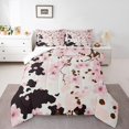 thumbnail image 1 of Erosebridal Ensembles de Couette Fleurs de Cerisier Roses Format Tout-Petit, Couettes et Duvets Motif Vache, Réversible 2 Pcs, 1 of 8