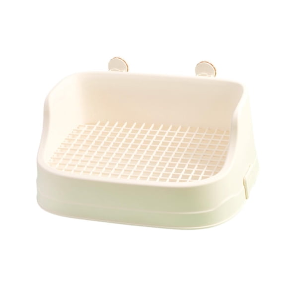 BELOVING Small Pets Bedding Litter Box Pet Cage An Easily to Clean Cage Toilet Bunny Potty Corner for Chinchilla Hamster Hedgehog Mouse white
