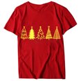 thumbnail image 5 of PMUYBHF Femme TG Rouge 4 Juillet Débardeur en Coton Femmes Coupe Ample Col Rond Femmes Noël Mode Décontractée Imprimé Arbres de Noël Manches Courtes Col Rond T-Shirt Ample Blouse Hauts, 5 of 5
