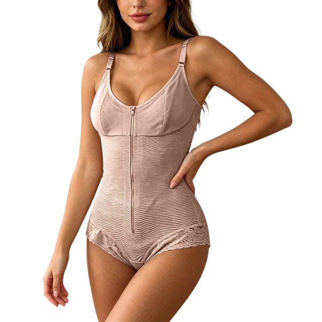 Seamless Shapewear Bodysuit Control Sculpting Lace Thong Jumpsuit, Suitable For Gym Sessions