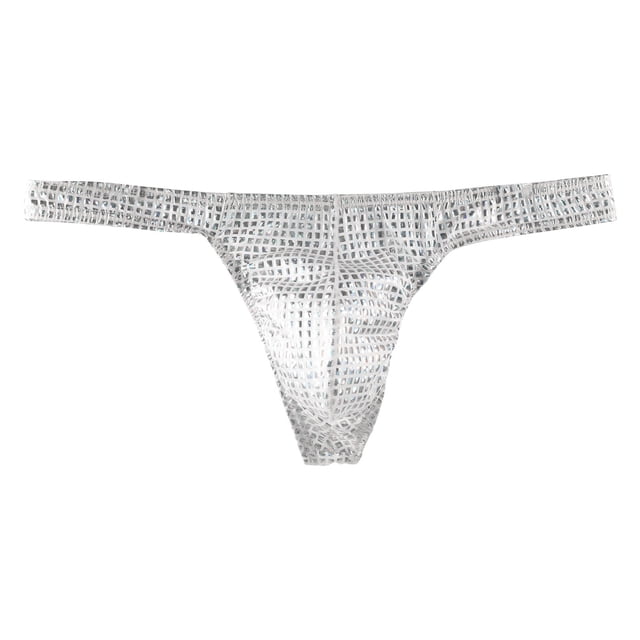 Penkiiy String Transparent pour Hommes g-Strings Bikini sous-Vêtements en Maille Transparente String pour Homme G Blanc