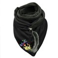 thumbnail image 1 of Women Feather Print Cotton Winter Warm Button Up Scarf, 1 of 3
