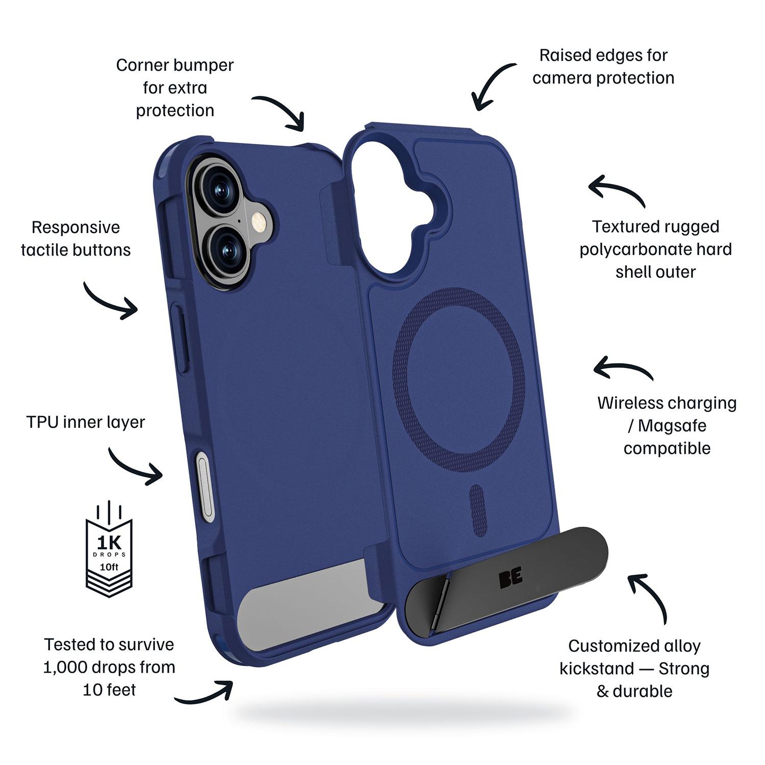 Blu Element Armour Ultra MagSafe w/Kickstand Case Navy for iPhone 17 Pro Max