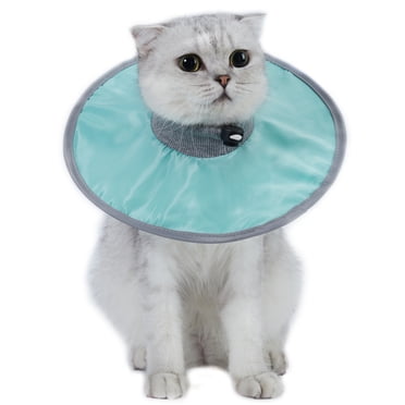 Cat Cone Collar Stop Licking Adjustable Ribbing Neck Recovery Collar
