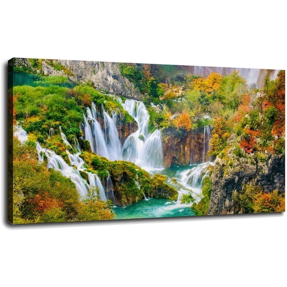 PPHAOSHO roatian Plitvice Lakes Waterfall Nature Affiche frameless Painting Canvas Wall Posters Art Picture Print Modern Home Decor 24x36 Pouces