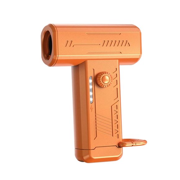 Battery-Powered Handheld Turbo Fan With 130000 RPM, LED Light, and Interchangeable Nozzles for Camping and Outdoor Use
