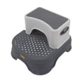 thumbnail image 3 of 2 Step Stool, Double Antiskid Height Adjustable Anti Rollover Design Kids Step Stool Quick Disassembly Ergonomic Design  For Shower Room For Kids Grey White, 3 of 8