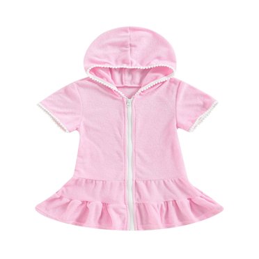 MesaSe Robe de Plage à Capuchon pour Filles Enfants, Cache-Maillot de Bain pour Piscine, Peignoir en Éponge, Serviette, Robe de Plage, Tout-Petit Bébé pour Maillots de Bain