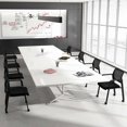 thumbnail image 3 of Costway Ensemble de 2 Chaises de Conférence Empilables Chaise en Maille pour Bureau Invités Salle d'Attente Roues, 3 of 10