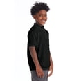 thumbnail image 2 of Hanes Cotton-Blend Kids` Jersey Polo, XS, Black, 2 of 3