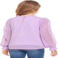 thumbnail image 4 of Pull-Over Blanc à Manches Longues pour Filles avec Manches à Volants Pois Suisses Haut Blouse Col Rond 5-12 Ans, 4 of 7