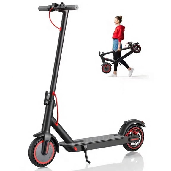 TOYTEXX Electric Scooter for Adults, 350W Foldable Commuter E-Scooter, 8.5-Inch Honeycomb Tires, Dual Braking System, 36V 10.4Ah Battery, Aluminum Frame, Black