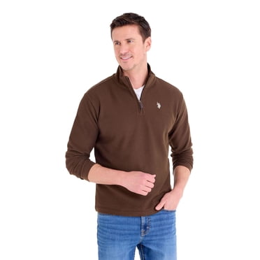 U.S. Polo Assn. Men's Pull à quart de glissière en sergé brisé à motif zigzag