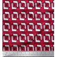 thumbnail image 1 of Soimoi Viscose Chiffon Fabric Square & Floral Block Printed Fabric 1 Yard 42 Inch Wide, 1 of 2