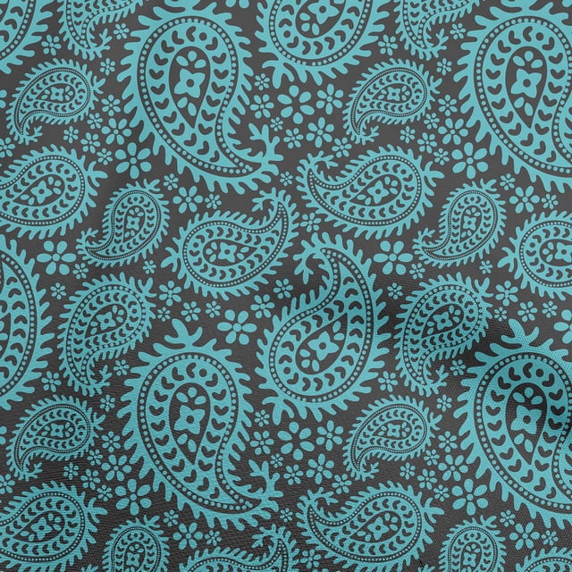 oneOone Viscose Chiffon Gray Fabric Asian Paisley Block Craft Projects Decor Fabric Printed By The Yard 42 Inch Wide