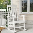 thumbnail image 1 of FOOWIN Patio Slat Rocking Chair, HDPE Plastic Weather Resistant Porch Rocker,White, 1 of 6
