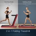 thumbnail image 3 of Costway Tapis Roulant Pliant 2-en-1 2,25 Hp Machine de Jogging avec Double Écran DEL Rouge, 3 of 9