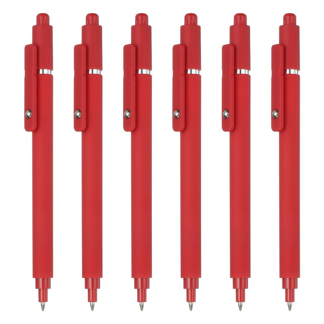 Uxcell 6 Pcs Retractable Gel Pens, 0.5mm Black Ink Fine Point Smooth Writing Cute Aesthetic Pen Quick Dry for Office Home Journaling Note Taking Supplies, Red