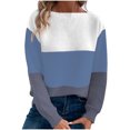 thumbnail image 1 of Timegard Tops for Women Lightweight Drop Shoulder Sweaters Crewneck Long Sleeve Pullover Tops Block Color, 1 of 9