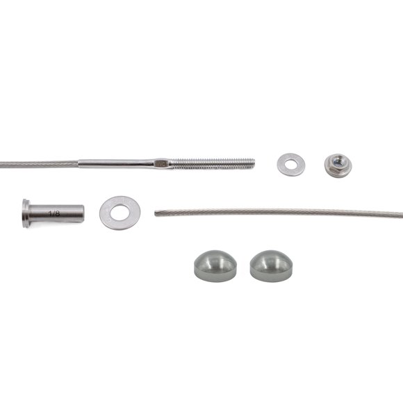 Vistaview Cabletec Kit de Rampe de Câble Rapide et Facile 1/8 Pouce 5 Pieds - Acier Inoxydable 316 pour Poteaux Métalliques - Kit d'Installation Complet - Embouts de Dôme en Acier Brossé