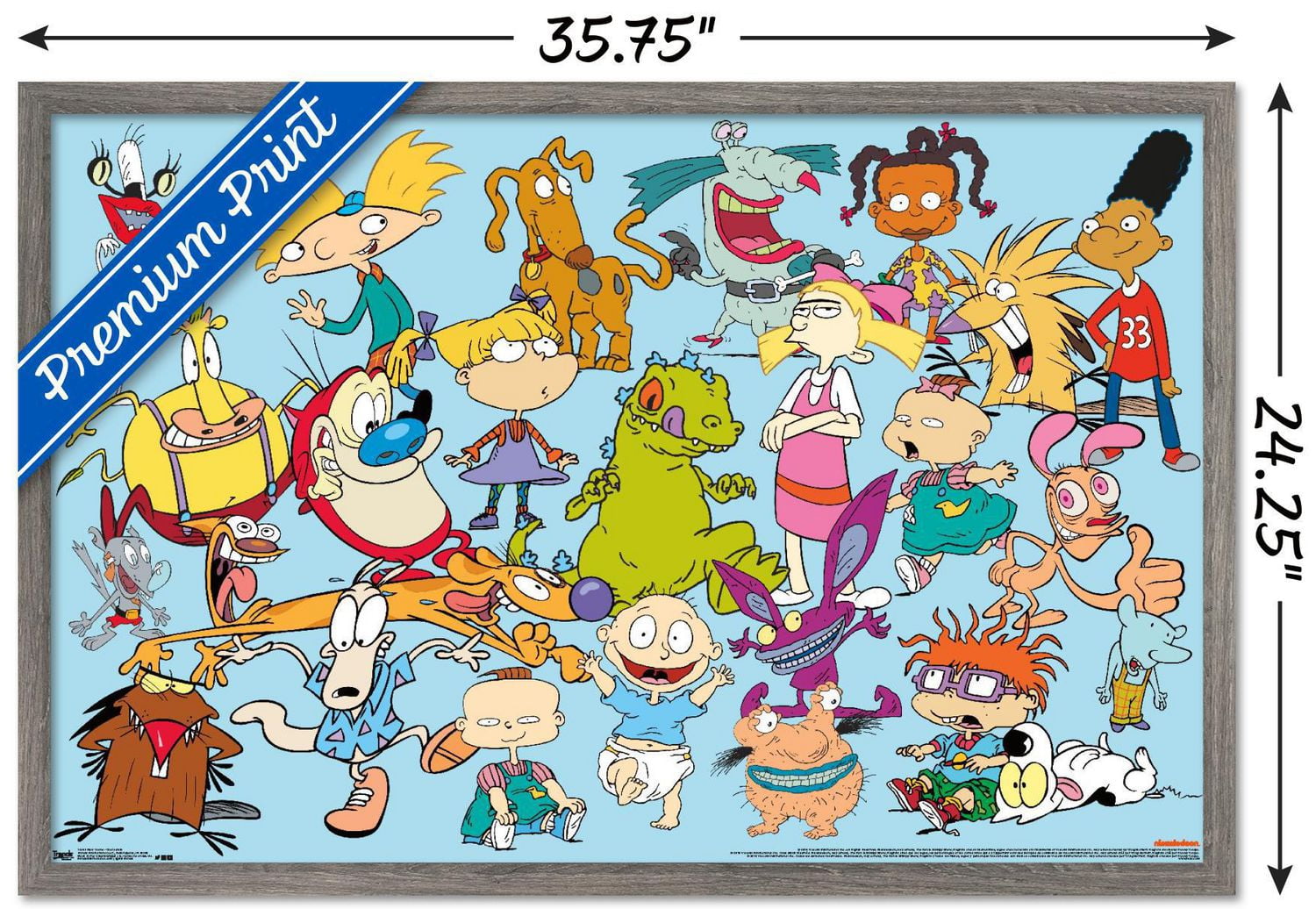 Nickelodeon Characters Wall Poster, 14.725" x 22.375" Framed