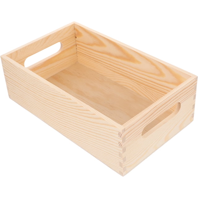 1Pack Wooden Crate for Home Organization Khaki Rectangular Minimalist Design 25.00X15.00X7.80Cm