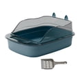 thumbnail image 2 of MERIGLARE Cat Litter Box Cat Sand Basin with High Side Cat Litter Container Durable blue, 2 of 9