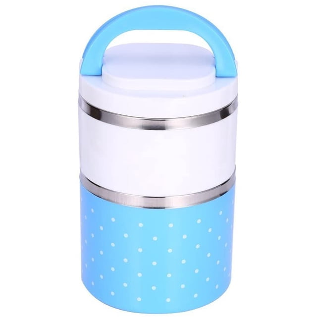 Layer Stainless Steel Thermo Thermal Insulated Lunch Box Bento Food Container With Handle