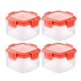 thumbnail image 1 of S SERENABLE 4Pcs Small Bottles Portable Food Storage Container Seasoning Bottles Square Red, 1 of 9
