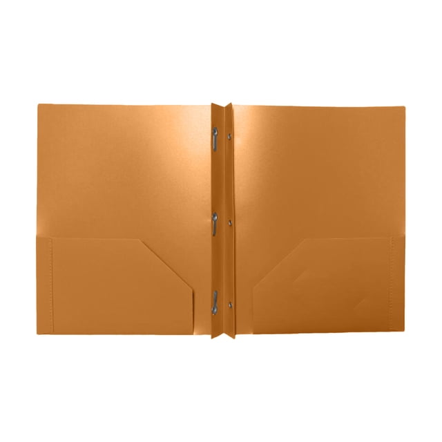 Two Pocket File Folder Three Hole Punch Prong Fasteners Colored Plastic Folders With Pockets Poly Folders For School & Durable Heavy Duty File Folders