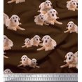 thumbnail image 1 of Soimoi Rayon Fabric Golden Retriever Dog Printed Fabric 1 Yard 56 Inch Wide, 1 of 3